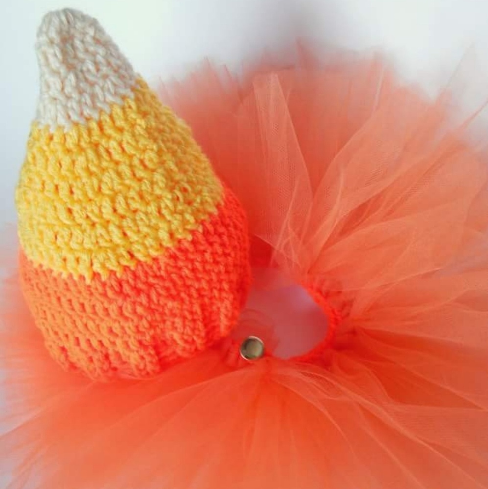 Tutu with candy corn hat